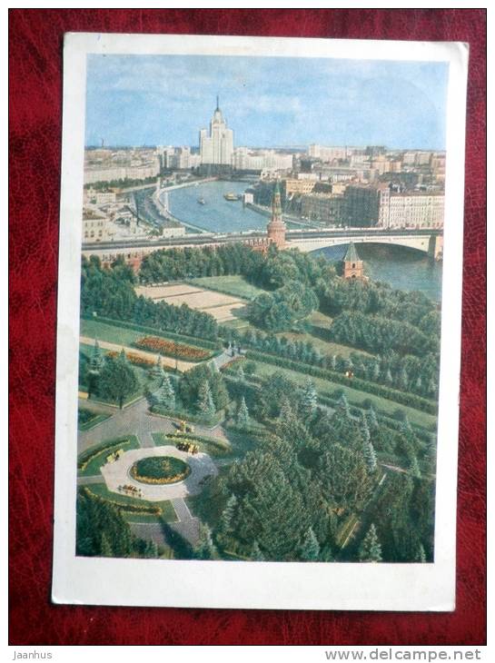 Moscow - Kremlin Square, View at the City - sent to Estonia - 1957 - Russia - USSR - used - JH Postcards