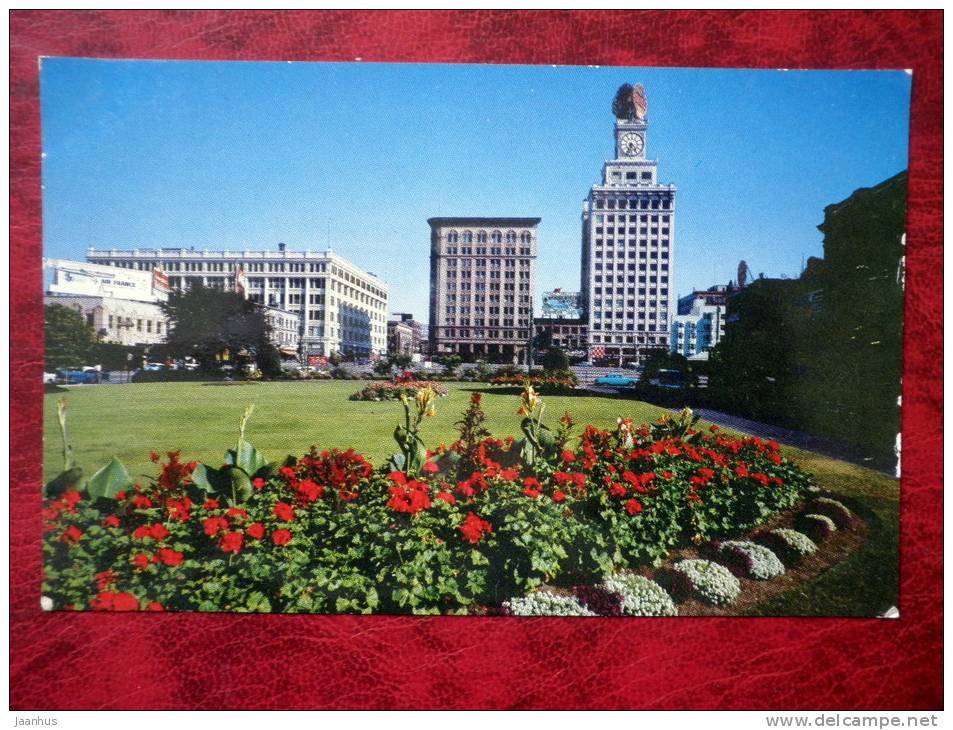 Granville and Georgia Streets corner - Hudson`s Bay Department Store - Vancouver - British Columbia - Canada - used - JH Postcards