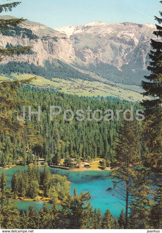 Flims - der Caumasee gegen Fidaz - Flimserstein und Ringelspitze - 6822 - Switzerland - used - JH Postcards