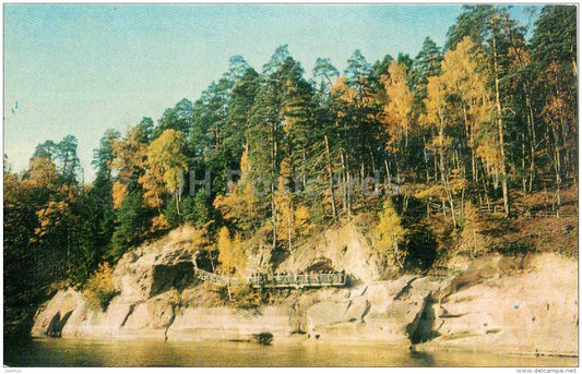 The Gauja by the Devil´s Cave - Latvia USSR - unused - JH Postcards