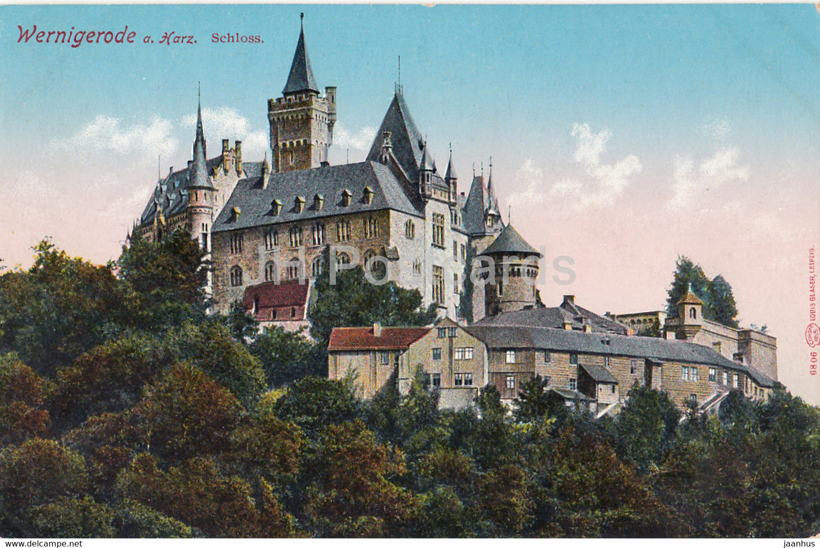 Wernigerode a Harz - Schloss - castle - 6806 - old postcard - Germany - unused - JH Postcards