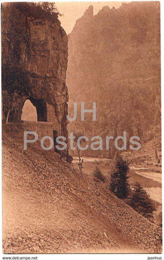 Gorges du Tarn - La route a la sortie des Detroits - 4 - old postcard - France - unused - JH Postcards