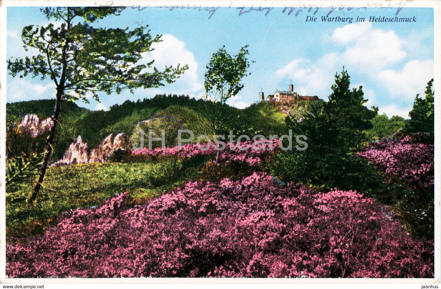 Die Wartburg im Heideschmuck - old postcard - 1940 - Germany - used - JH Postcards