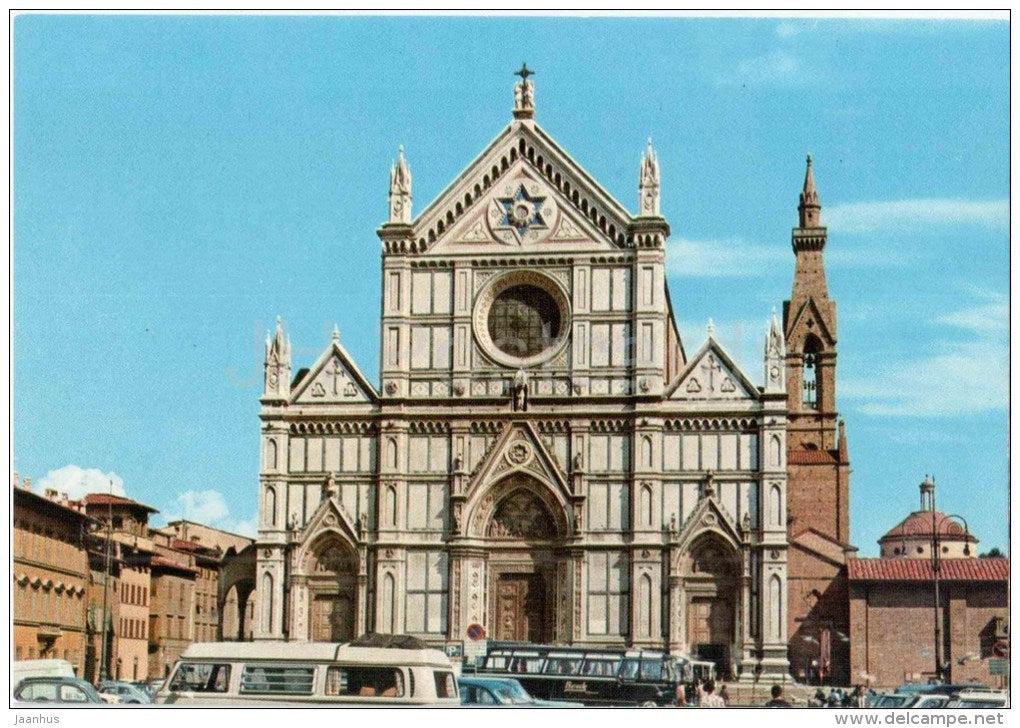 Piazza e Chiesa di Santa Croce - church and square - Firenze - Toscana - 149 - Italia - Italy - unused - JH Postcards