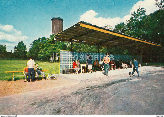 Kemeri - Bus stop - Jurmala Views - old postcard - Latvia USSR - unused - JH Postcards