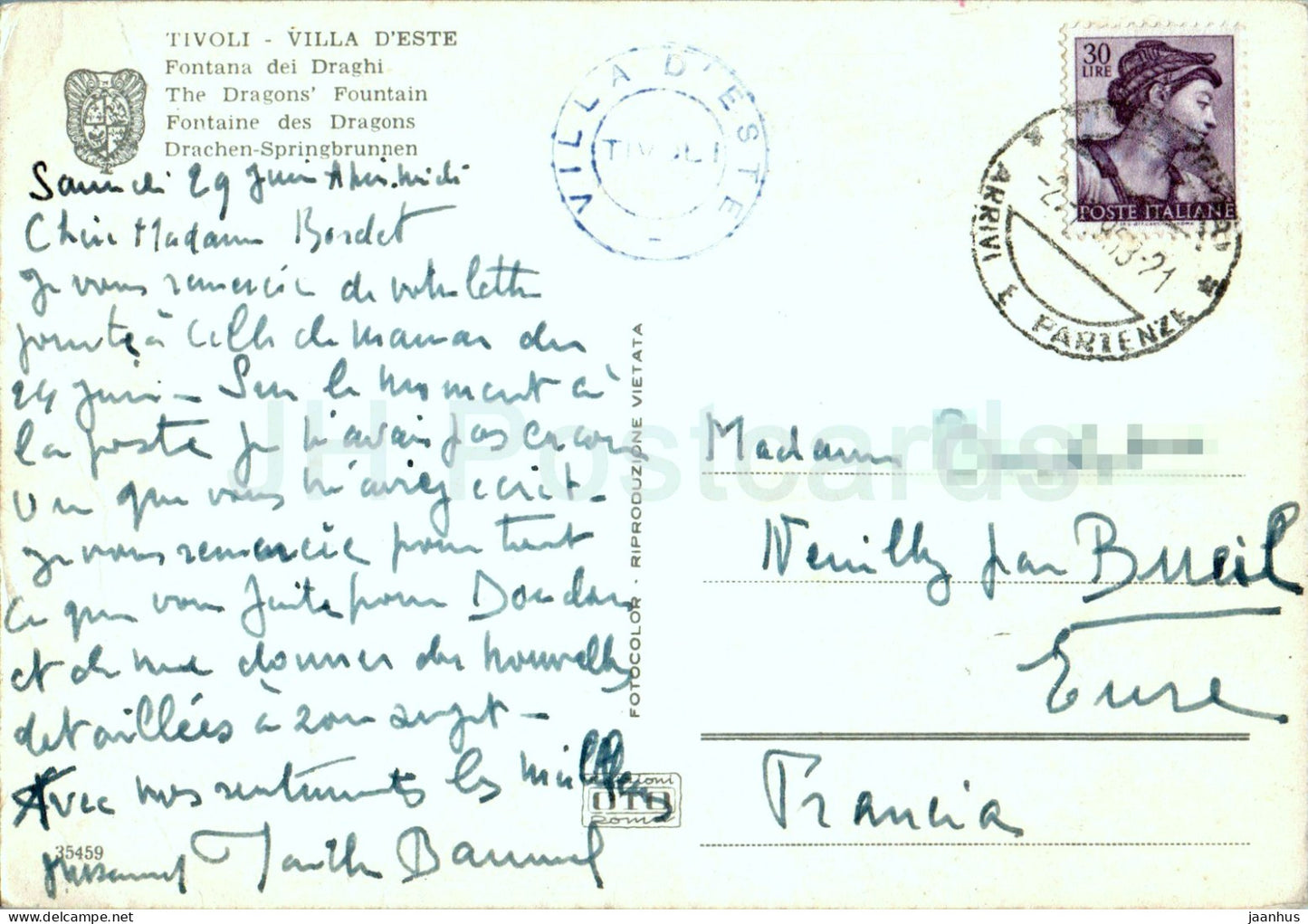 Tivoli - Villa D'Este - Fontana dei Draghi - Der Drachenbrunnen - 35459 - Italien - gebraucht 