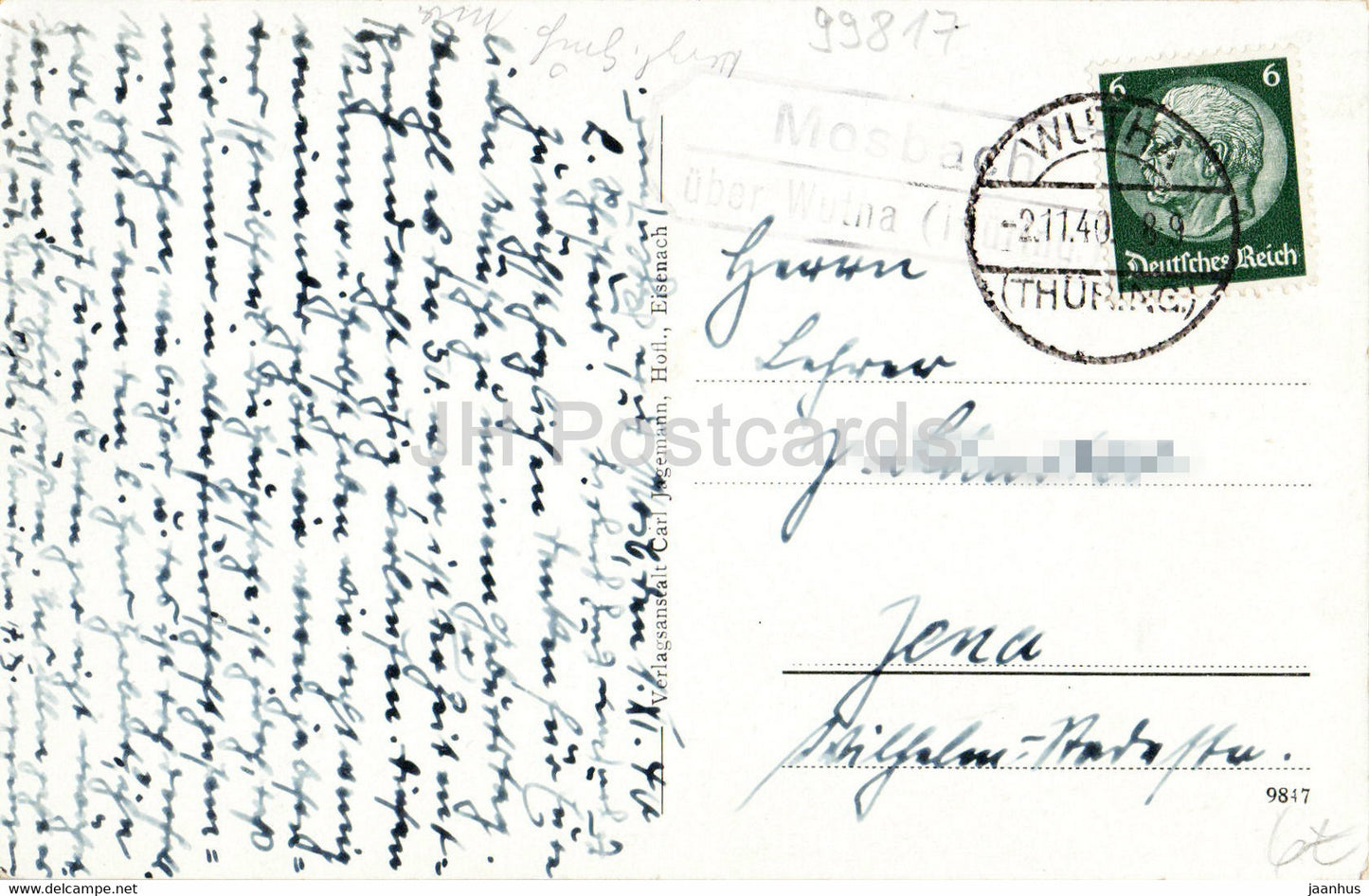 Die Wartburg im Heideschmuck - alte Postkarte - 1940 - Deutschland - gebraucht