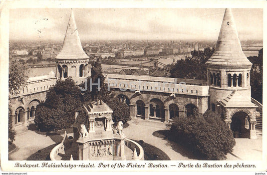 Budapest - Halaszbastya reszlet - Part of the Fishers Bastion - old postcard - Hungary - used - JH Postcards
