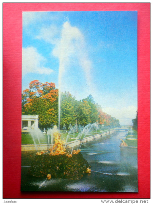 Pool of the Great Cascade - The Samson Fountain - fountains - 1973 - Russia USSR - unused - JH Postcards