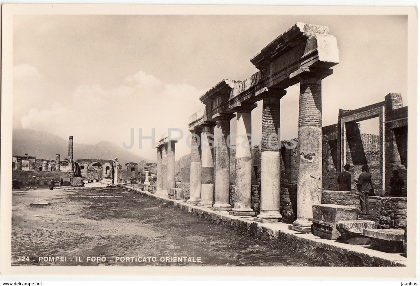 Pompei - Pompeii - Il Foro - Porticato Orientale - The Forum - Eastern Porch - 724 - old postcard - Italy - unused - JH Postcards