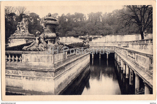 Nimes - Les Jardins de la Fontaine - Le Nymphee - 1947 - old postcard - France - used - JH Postcards