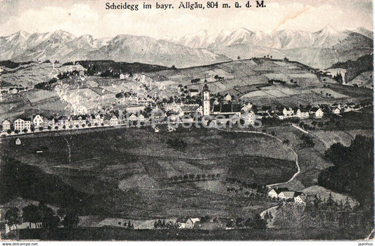 Scheidegg im bayr Allgau 804 m - old postcard - 1920s - Germany - used - JH Postcards