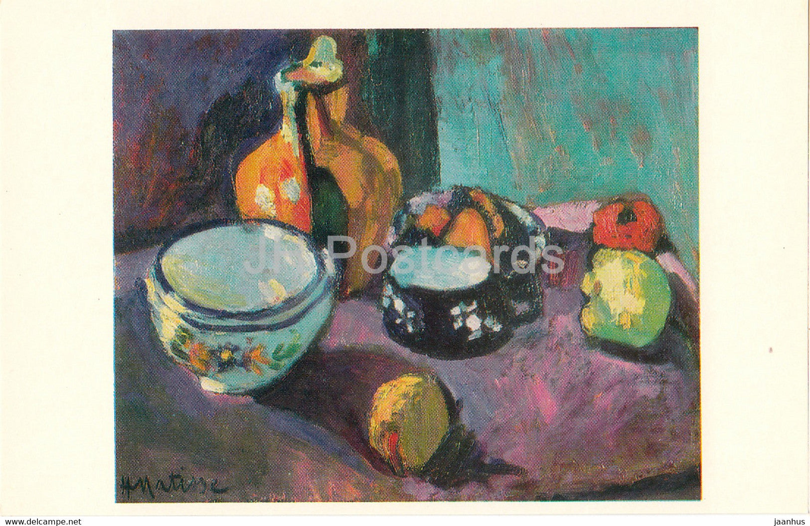 painting by Henri Matisse - Dishes and Fruit - French art - 1980 - Russia USSR - unused - JH Postcards