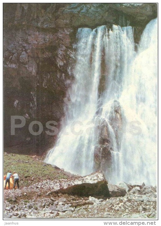 Cherkessky waterfall - Abkhazia - postal stationary - 1973 - Georgia USSR - unused - JH Postcards
