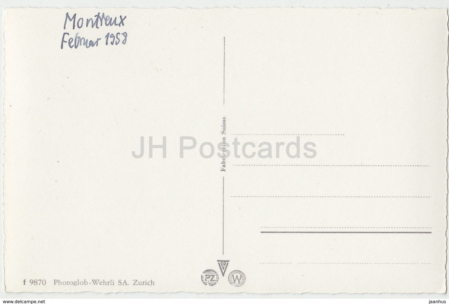 Montreux et les Dents du Midi – 9870 – Schweiz – 1958 – gebraucht