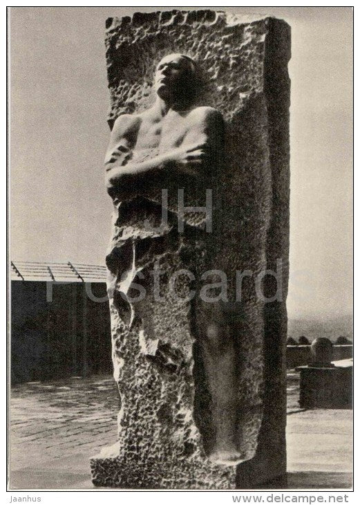 sculpture by V. Tsigal - monument to general G. Karbyshev - Mauthausen . Austria - art - unused - JH Postcards