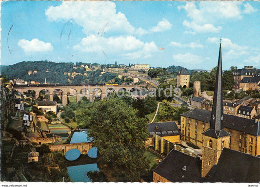 Luxembourg - Viaduc du chemin de fer avec Alzette - railway viaduct - Luxembourg - used - JH Postcards