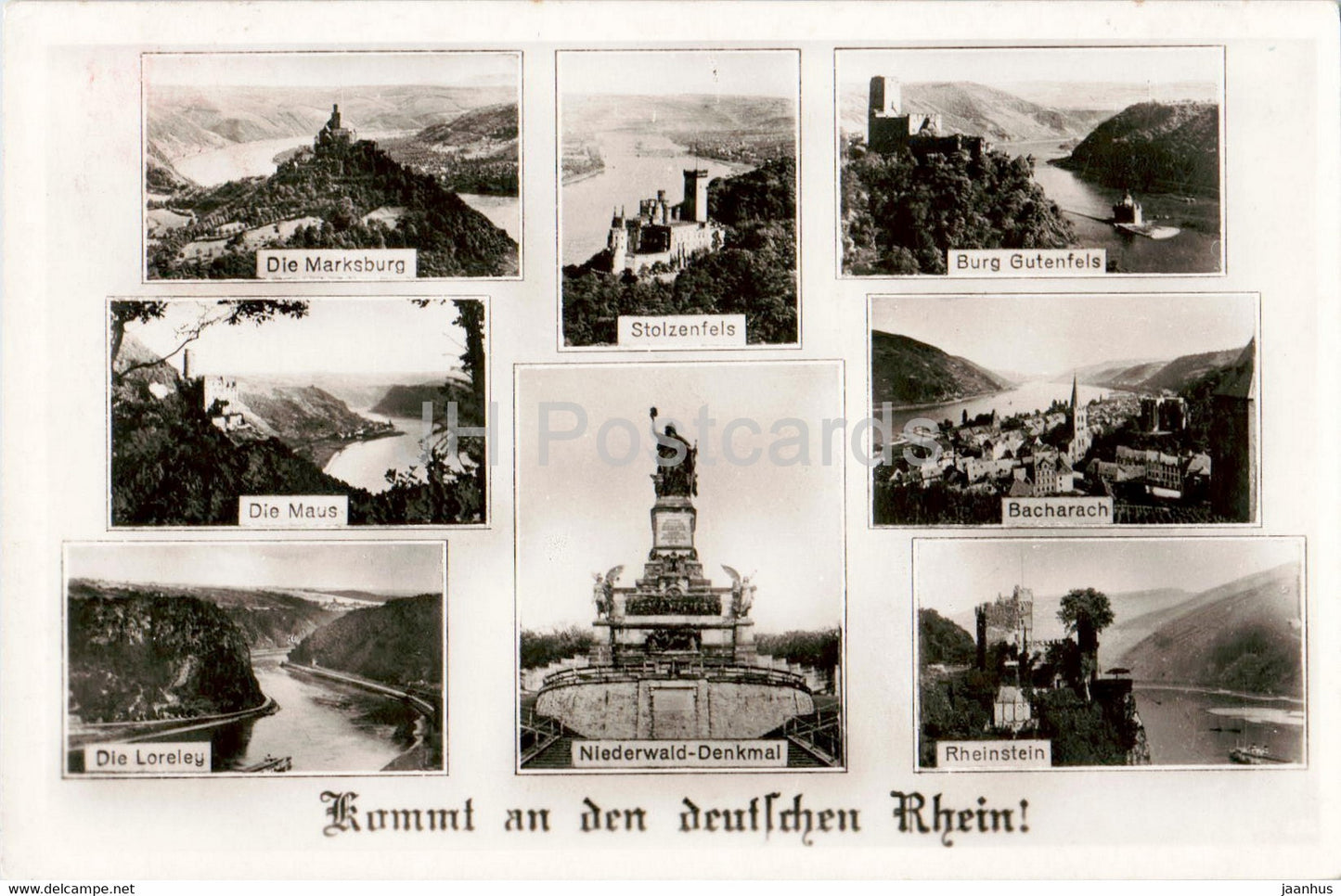 Kommt an den deutschen Rhein - old postcard - 1946 - Germany - used - JH Postcards