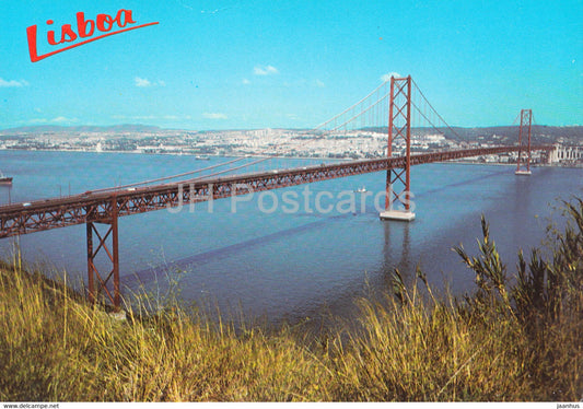 Lisbon - Lisboa - Ponte sobre o Tejo - Bridge on Tagus river - 473 - 1986 - Portugal - used - JH Postcards