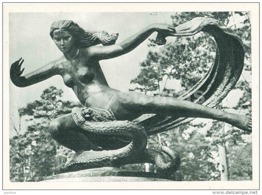 Egle , Queen of Grass-snakes - sculpture - Palanga - 1967 - Lithuania USSR - unused - JH Postcards