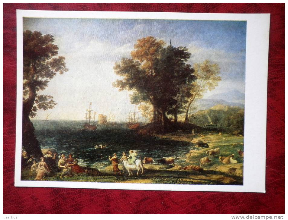 Painting by Claude Lorrain - The Rape of Europa, 1655 - art - unused - JH Postcards