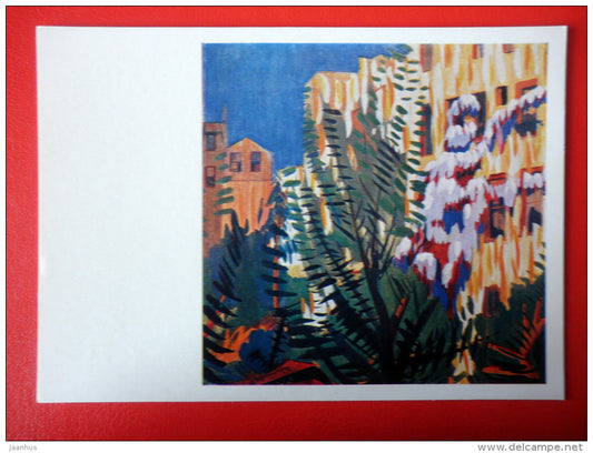 painting by Martiros Saryan . Wisteria , 1910 - flowers - armenian art - unused - JH Postcards