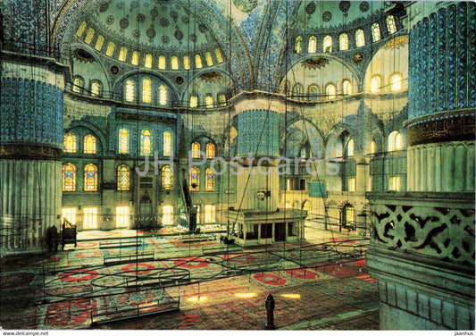 Istanbul - Interior view of Sultan Ahmet - Blue Mosque - 8 - Turkey - unused - JH Postcards