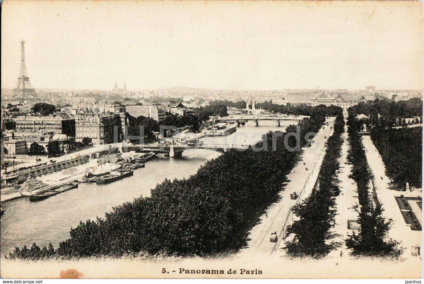 Panorama de Paris - 5 - old postcard - France - unused - JH Postcards