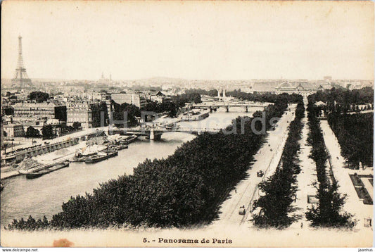 Panorama de Paris - 5 - old postcard - France - unused - JH Postcards