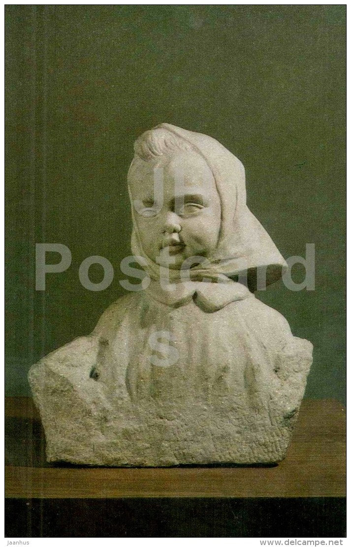 scupture by Sergey Konionkov - Ninochka , 1951 - marble - russian art - unused - JH Postcards