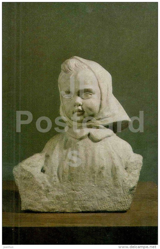 scupture by Sergey Konionkov - Ninochka , 1951 - marble - russian art - unused - JH Postcards