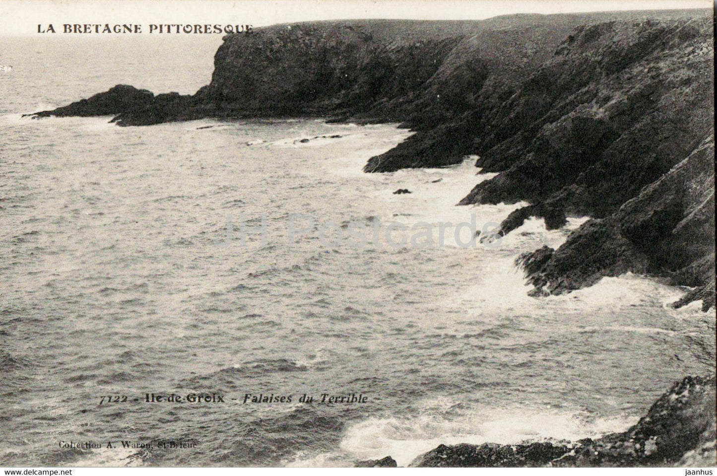 Ile de Groix - Falaises du Terrible - La Bretagne Pittoresque - 7122 - old postcard - France - used - JH Postcards