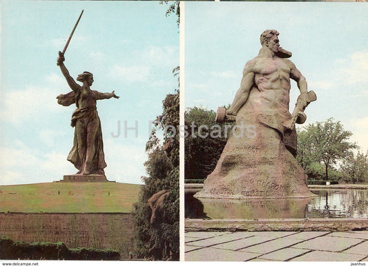 Volgograd - Motherland Monument - Stalingrad Battle Memorial - postal stationery - 1984 - Russia USSR - unused - JH Postcards
