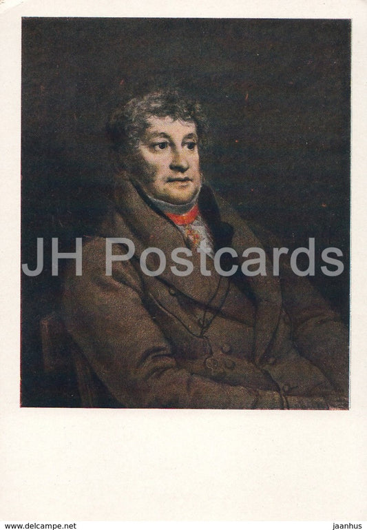 painting by O. Kiprensky - Portrait of a Unknown Man , 1811 - Russian art - 1958 - Russia USSR - unused - JH Postcards