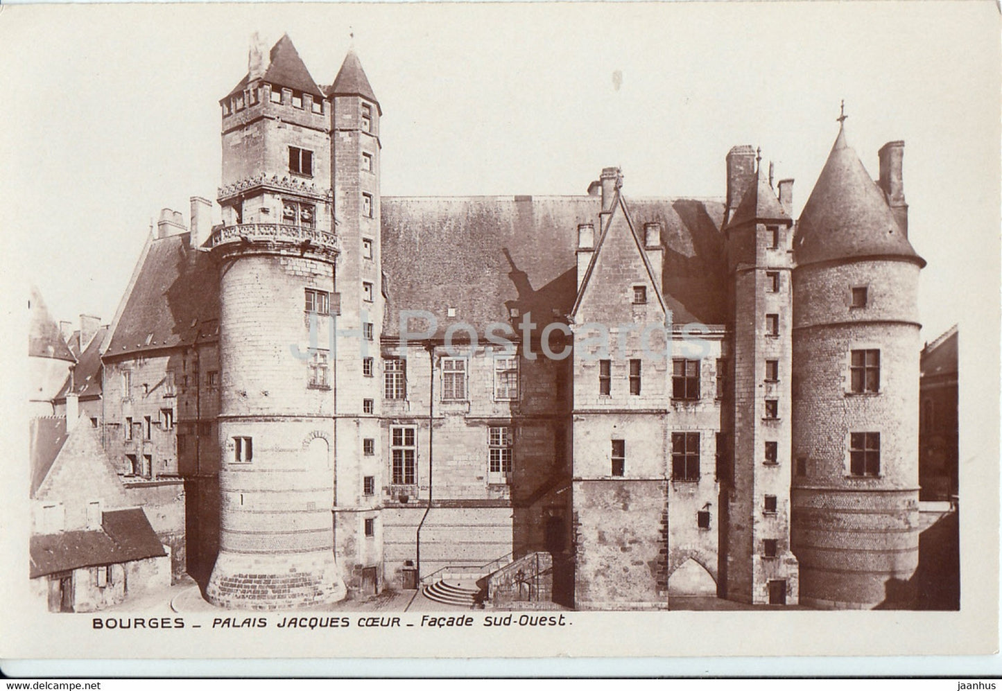 Bourges - Palais Jacques Coeur - Facade Sud Ouest - old postcard - France - unused - JH Postcards