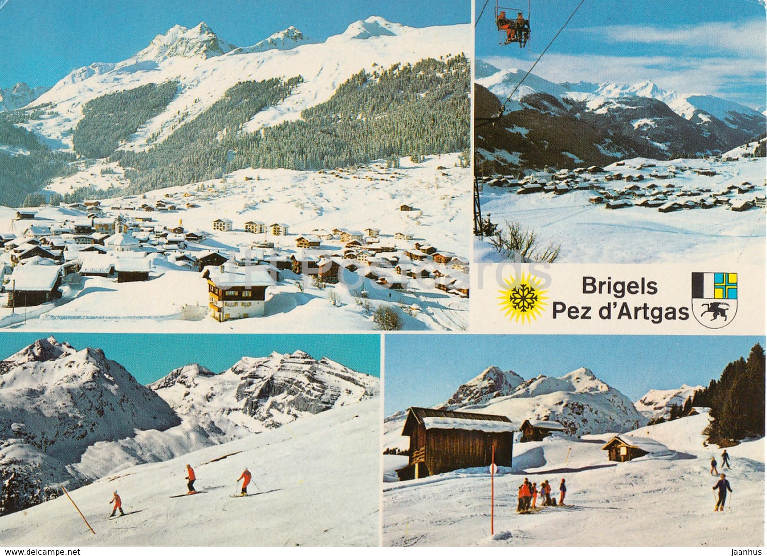 Breil - Brigels - skigebiet Pez d'Artgas - ski resort - multiview - Switzerland - used - JH Postcards