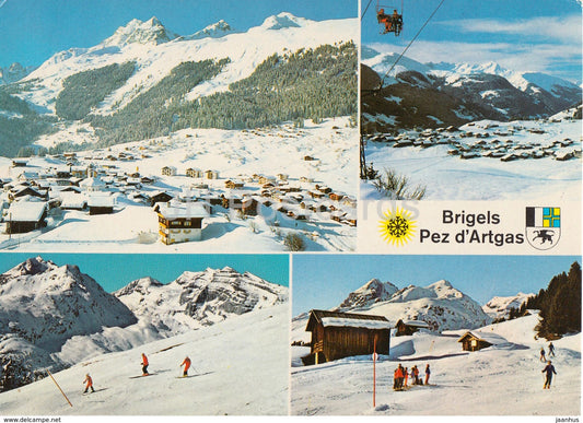 Breil - Brigels - skigebiet Pez d'Artgas - ski resort - multiview - Switzerland - used - JH Postcards