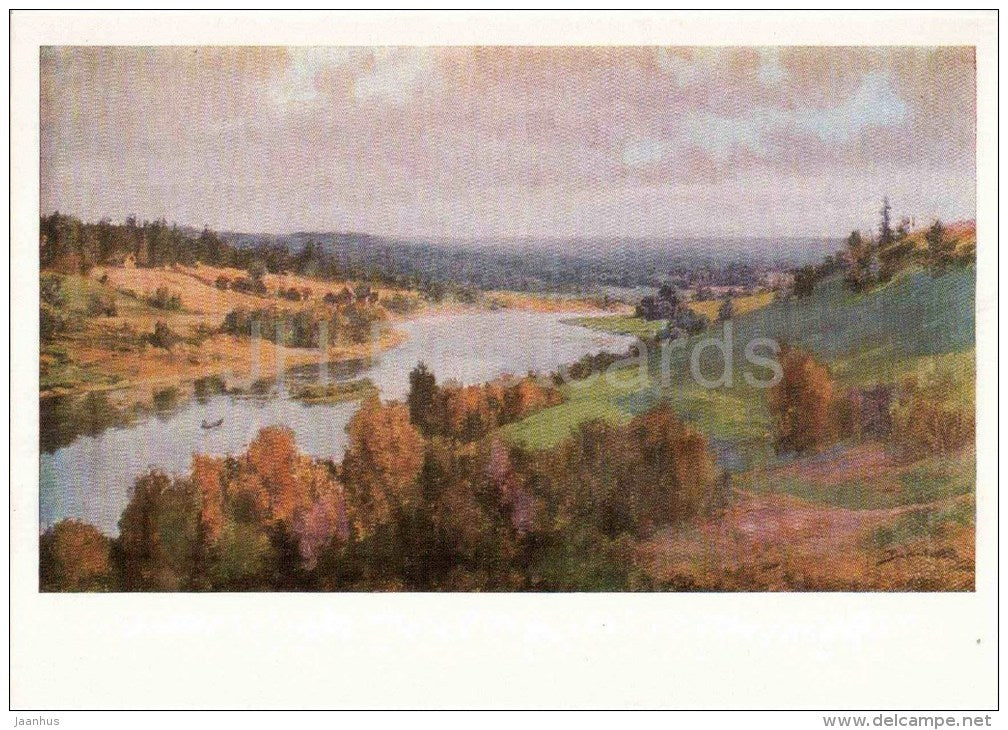 painting by V. Polenov - Oka river - russian art - unused - JH Postcards