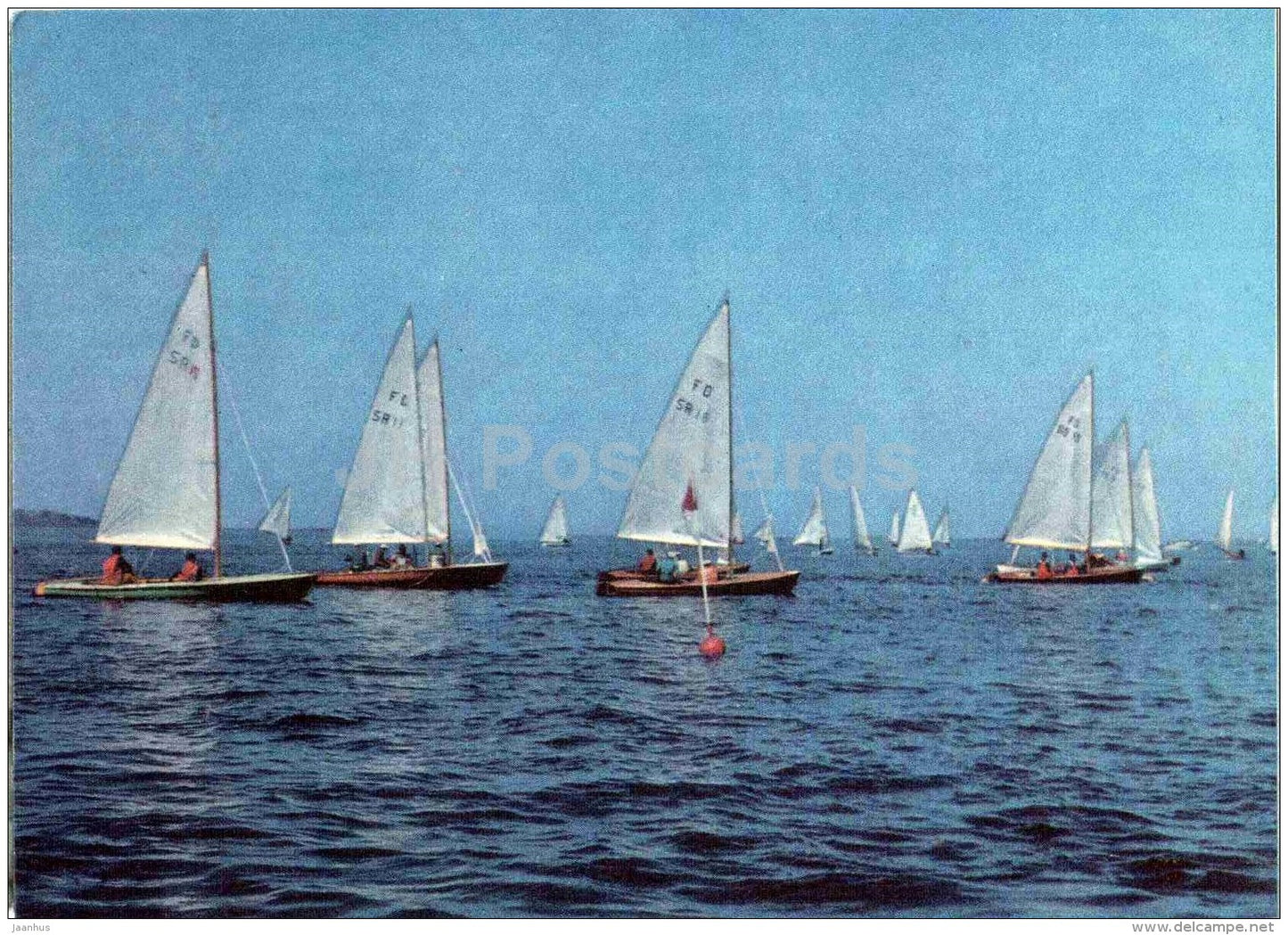 Yachts at Sea - sailing boat - Tallinn - 1972 - Estonia USSR - unused - JH Postcards