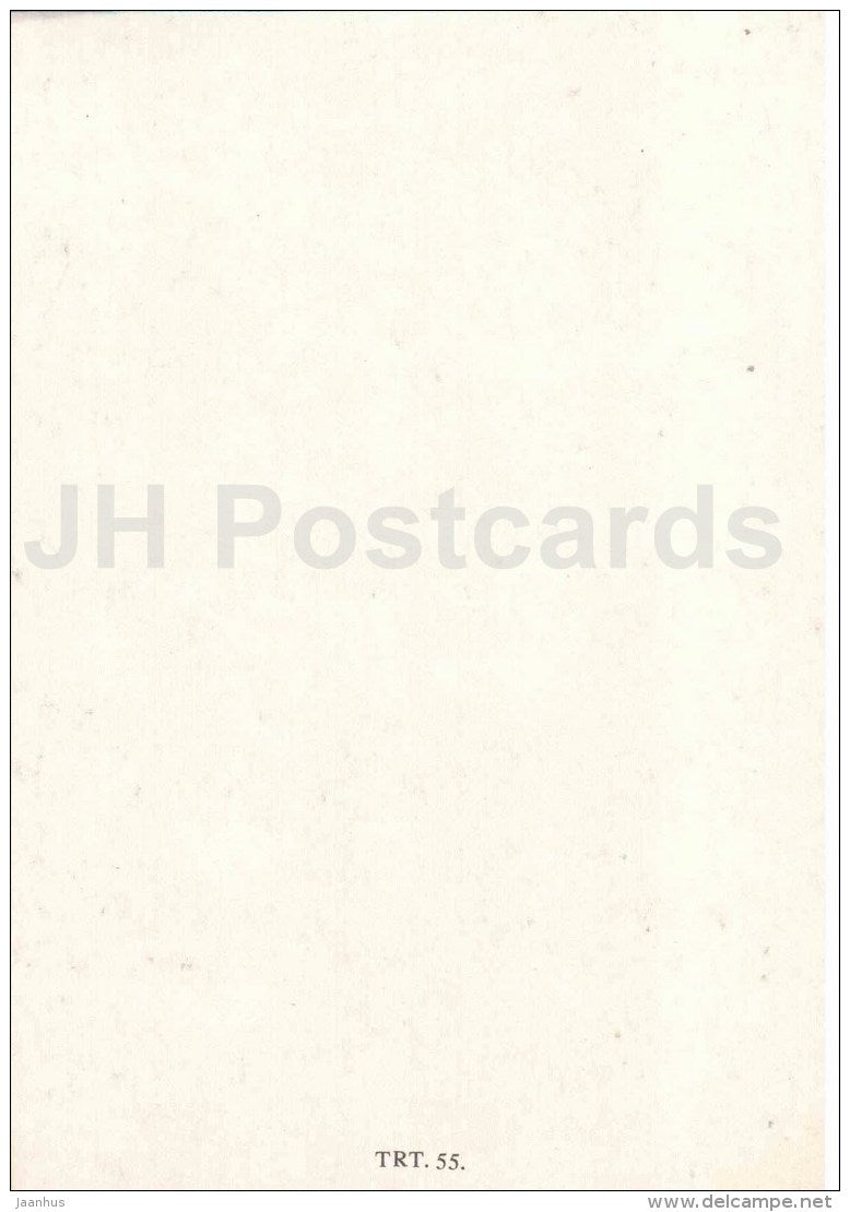 Easter Greeting Card - hare - rabbit - eggs - narcissus - Estonia USSR - unused - JH Postcards