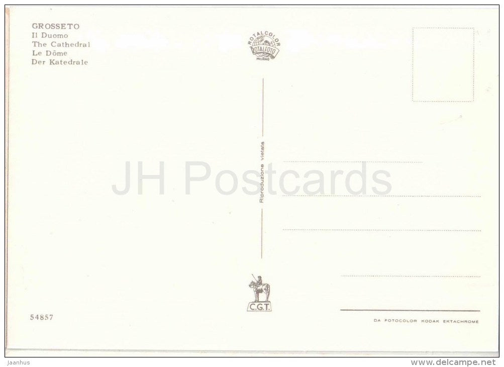 Il Duomo - cathedral - Grosseto - Toscana - 54857 - Italia - Italy - unused - JH Postcards