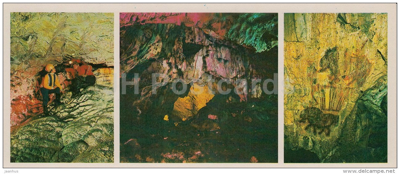 drawing room - cave of Shulgan-Tash - Caves of Bashkortostan Bashkiria - 1984 - Russia USSR - unused - JH Postcards