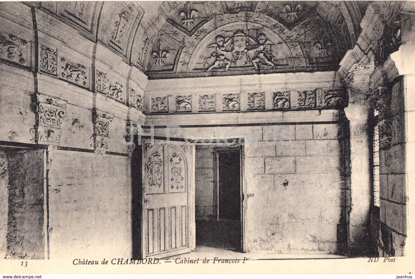 Chateau de Chambord - Cabinet de Francois Ier - castle - 13 - old postcard - France - unused