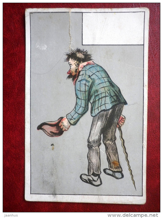beggar - 47 - old postcard - unused - JH Postcards