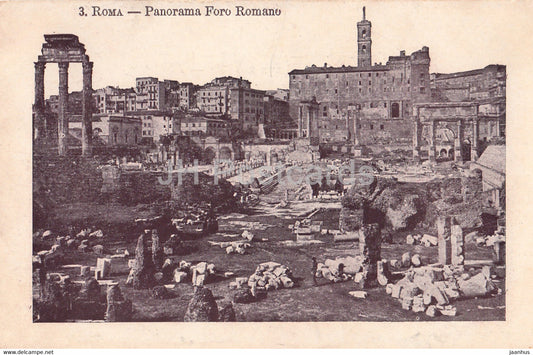 Roma - Rome - Panorama Foro Romano - 3 - ancient - old postcard - Italy - unused - JH Postcards
