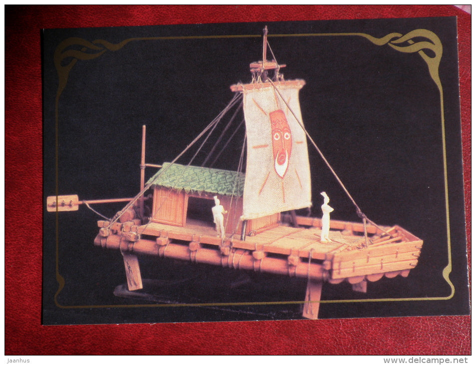 Inca Log Rafts Inca balsa raft , 500 BC - model ship - 1988 - Russia USSR - unused ...