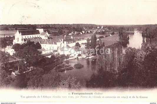 Fontgombault - Vue Generale de Abbaye - 2 - old postcard - 1932 - France - used - JH Postcards