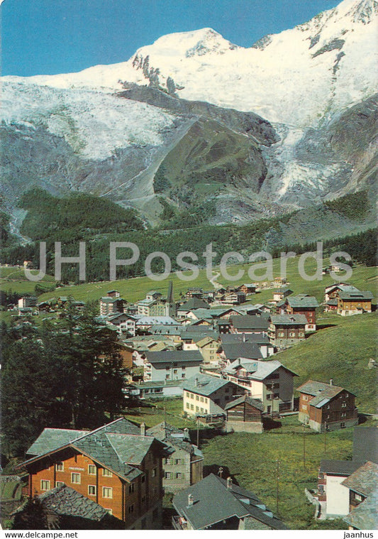 Saas Fee 1800 m - Alphubel 4206 m - 3906 - 1970 - Switzerland - used - JH Postcards