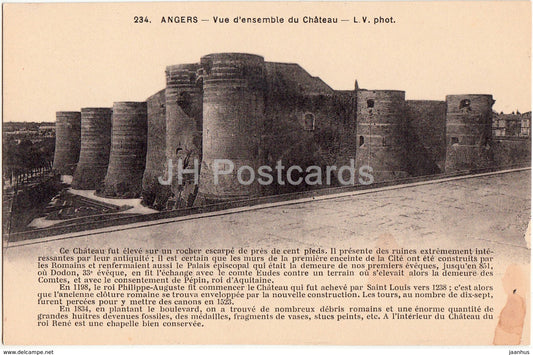 Angers - Vue d'ensemble du Chateau - castle - 234 - old postcard - France - unused - JH Postcards