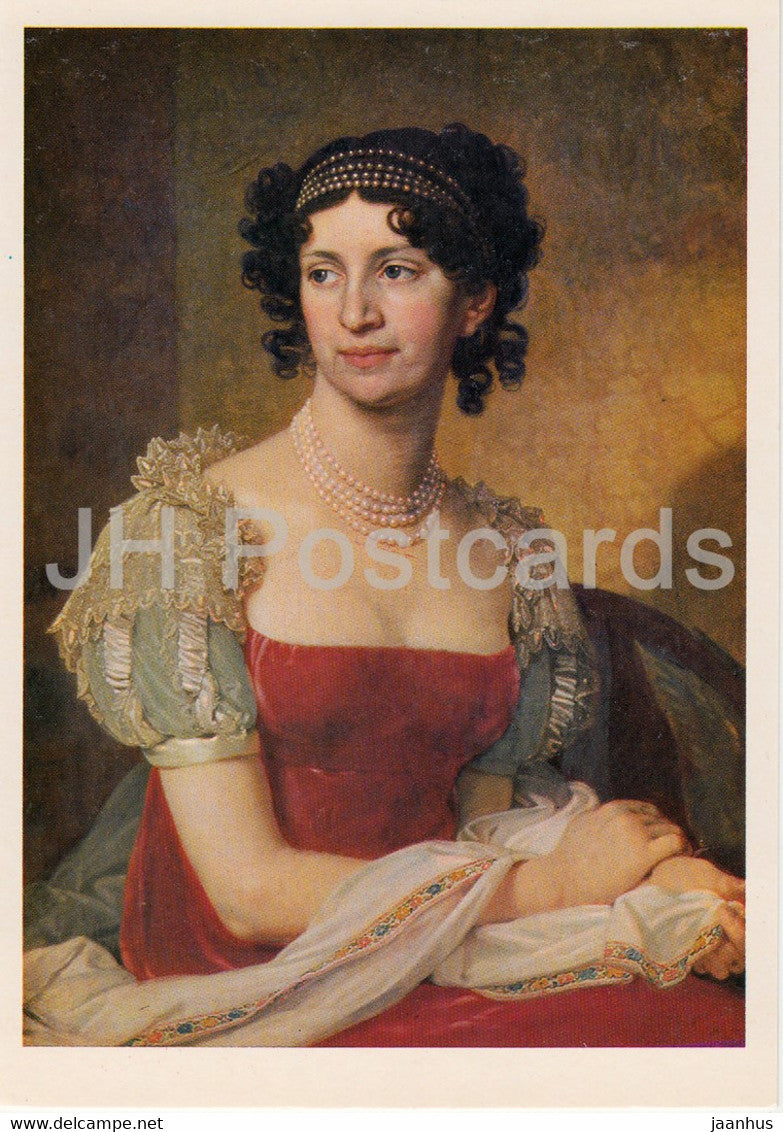painting by V. Borovikovsky - portrait of Margarita Ivanovna Dolgorukaya - Russian art - 1982 - Russia USSR - unused - JH Postcards